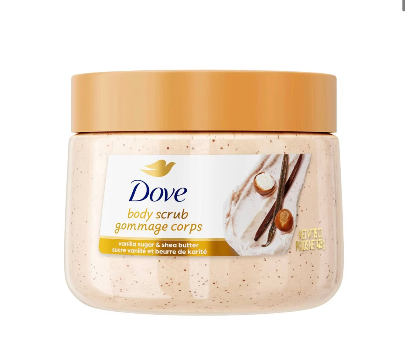 Dove Beauty Exfoliating Body Scrub - Vanilla Sugar & Shea Butter - 15oz