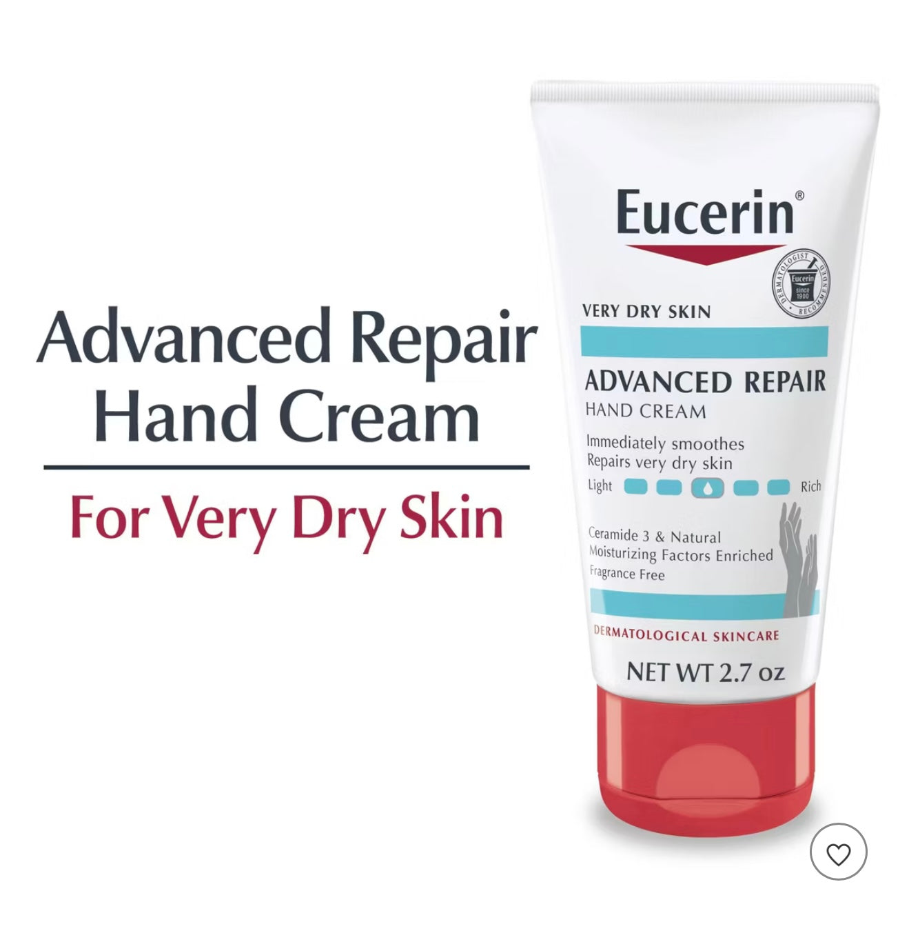 Eucerin Advanced Repair Hand Cream Unscented - 2.7oz