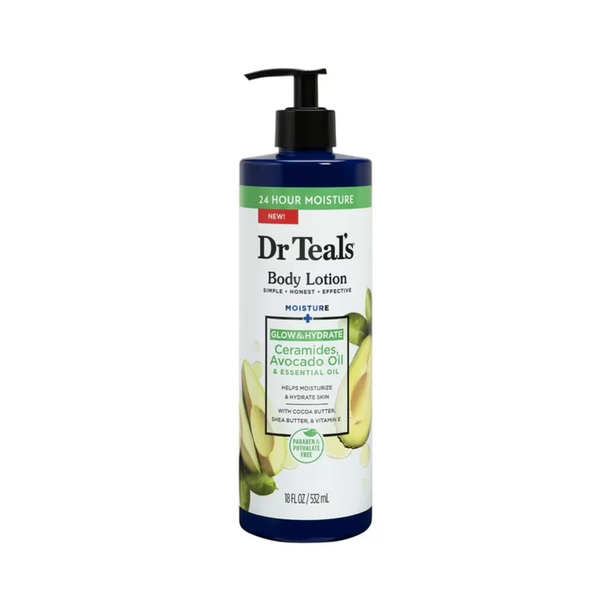 Dr Teal's Body Lotion, Glow & Hydrate Ceramides & Avocado Oil