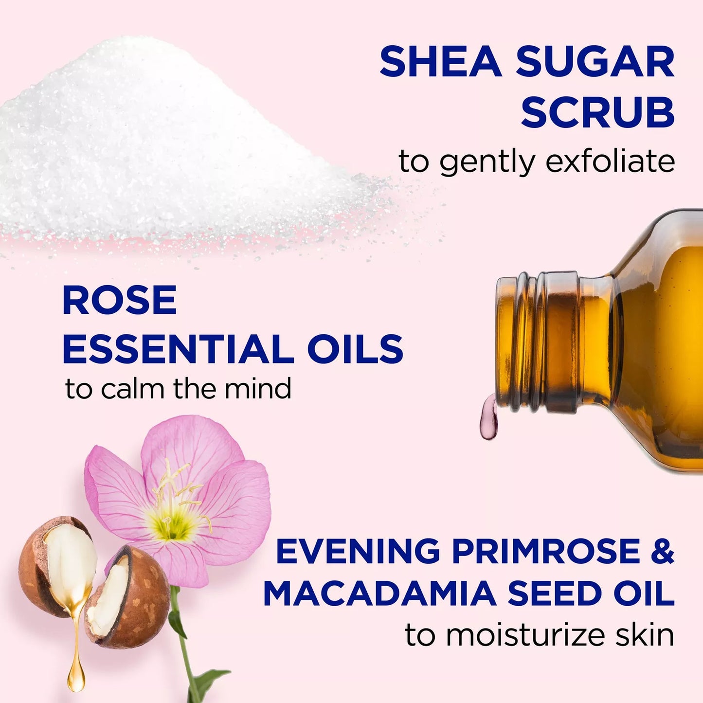 Dr Teal’s Shea Sugar Scrub with Rose Essential Oil & Macadamia Oil 19oz