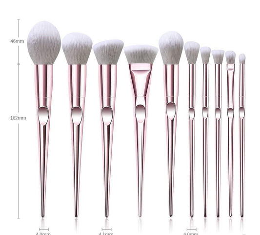 10 Piece Rose Gold Brush Set