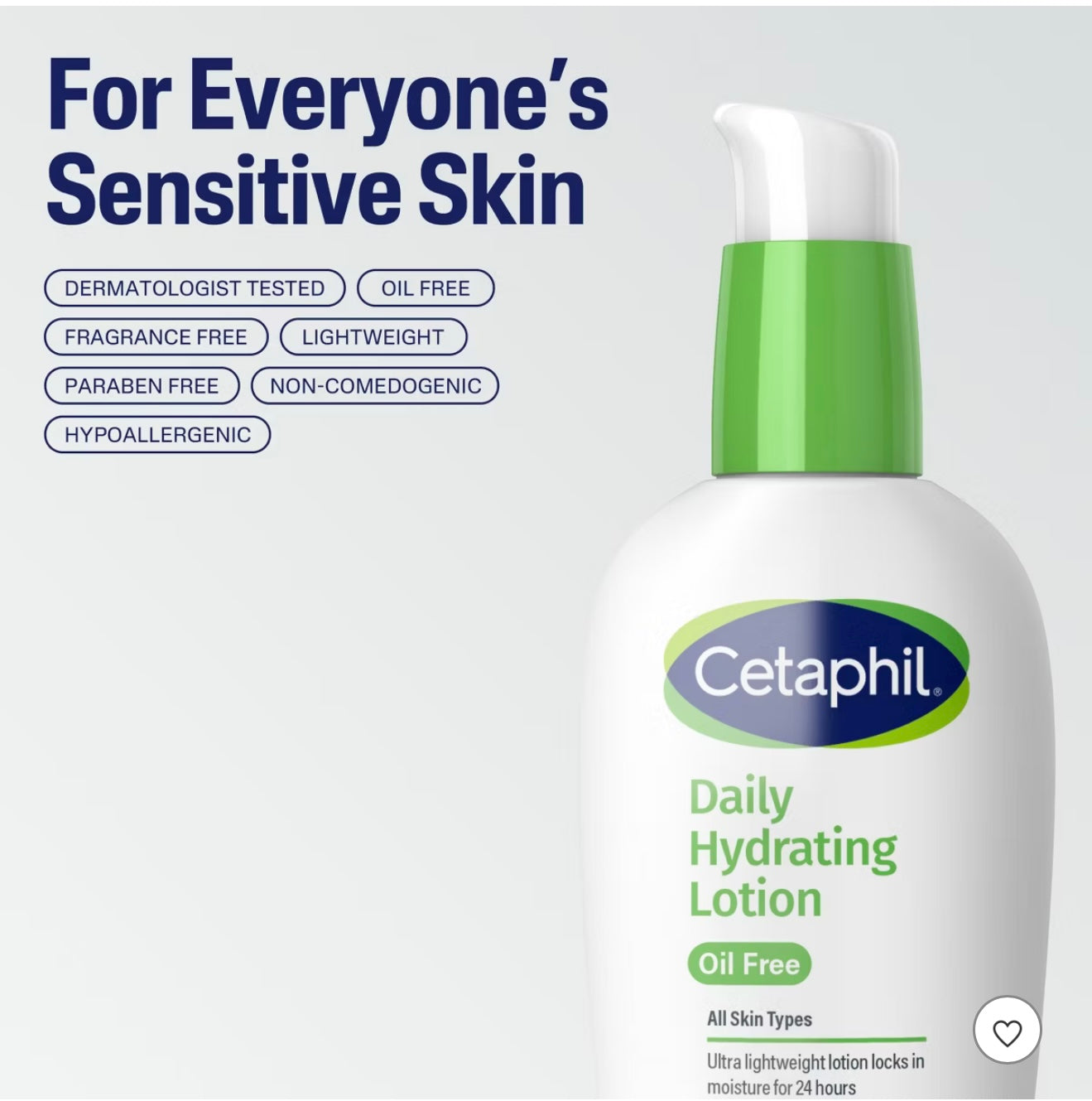 Cetaphil Hydrating Oil-Free Face Lotion Moisturizer with Hyaluronic Acid - 3 fl oz