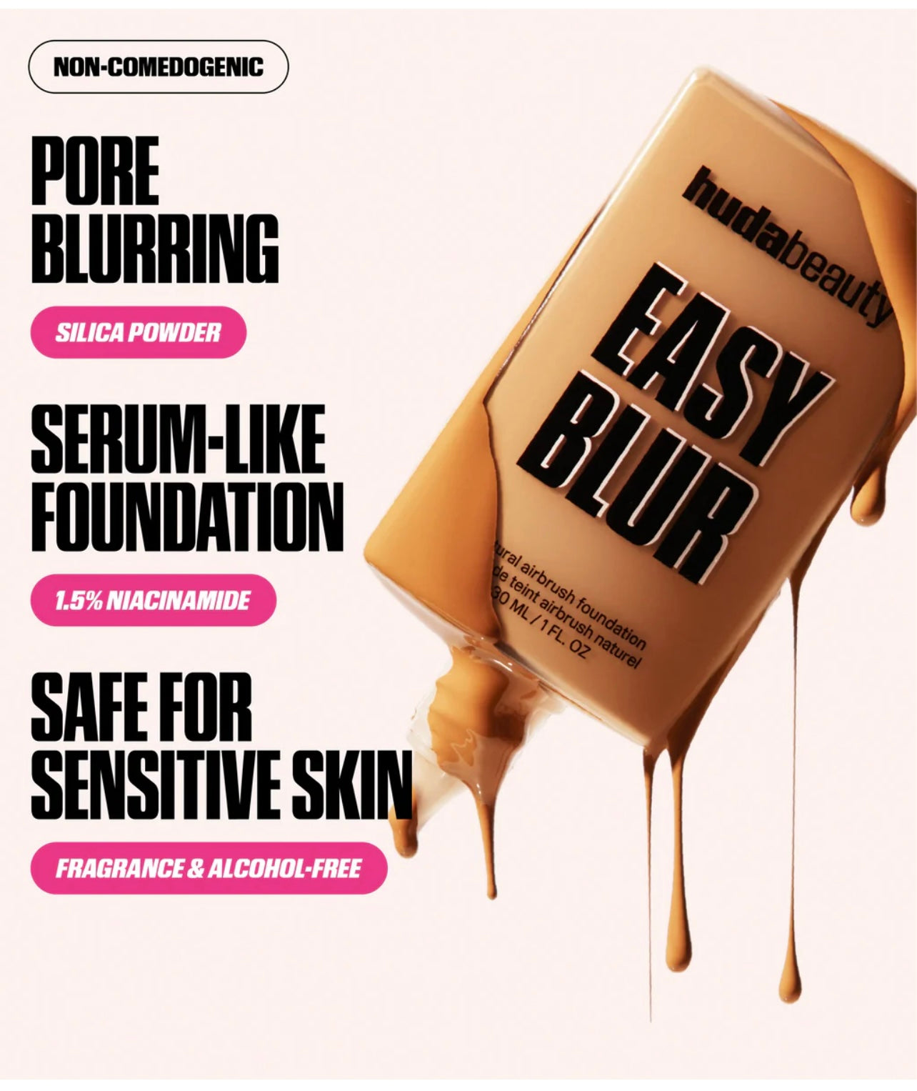 HUDABEAUTY EASY BLUR NATURAL AIRBRUSH FOUNDATION WITH NIACINAMIDE