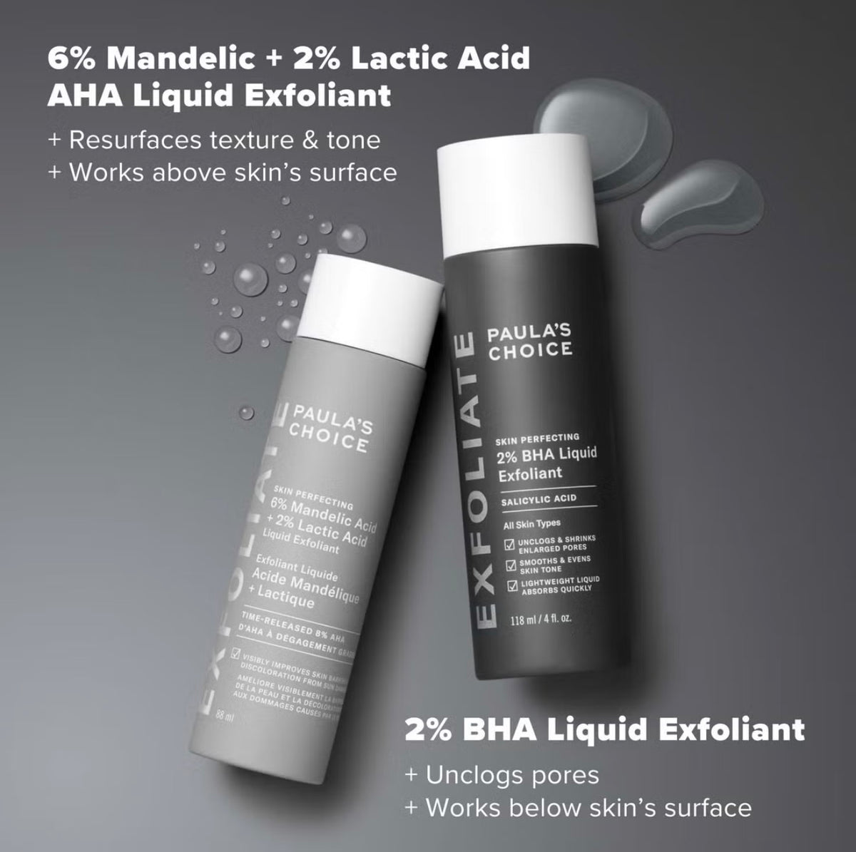 Paula’s Choice 6% Mandelic + 2% Lactic Acid AHA Liquid Exfoliant 88ml