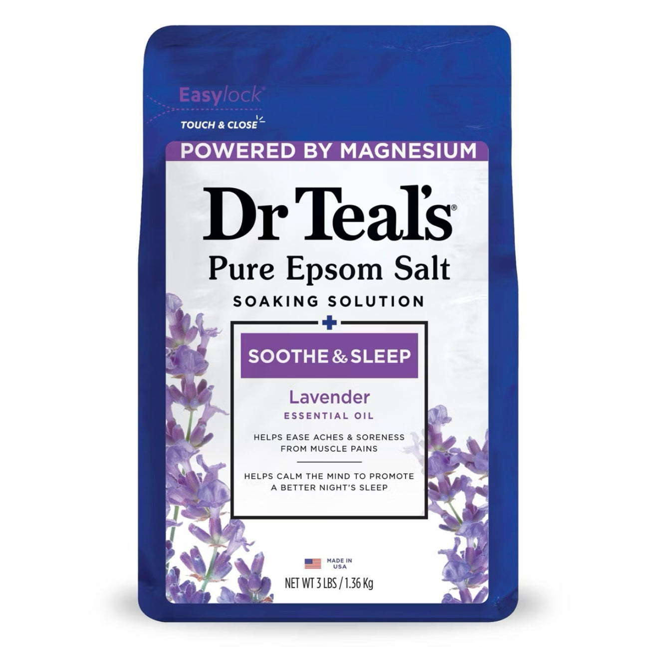 Dr Teal's Epsom Salt Magnesium Soak - Soothe & Sleep with Lavender