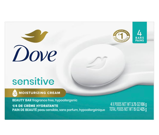 Dove Beauty Sensitive Skin Moisturizing Fragrance-Free Beauty Bar Soap