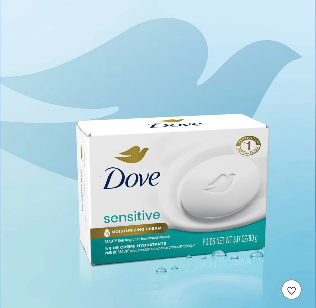 Dove Beauty Sensitive Skin Moisturizing Fragrance-Free Beauty Bar Soap