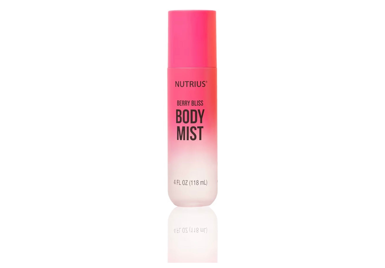 Nutrius Body Mist - Berry Bliss, 4 FL OZ - Refreshing and Hydrating Daily Fragrance