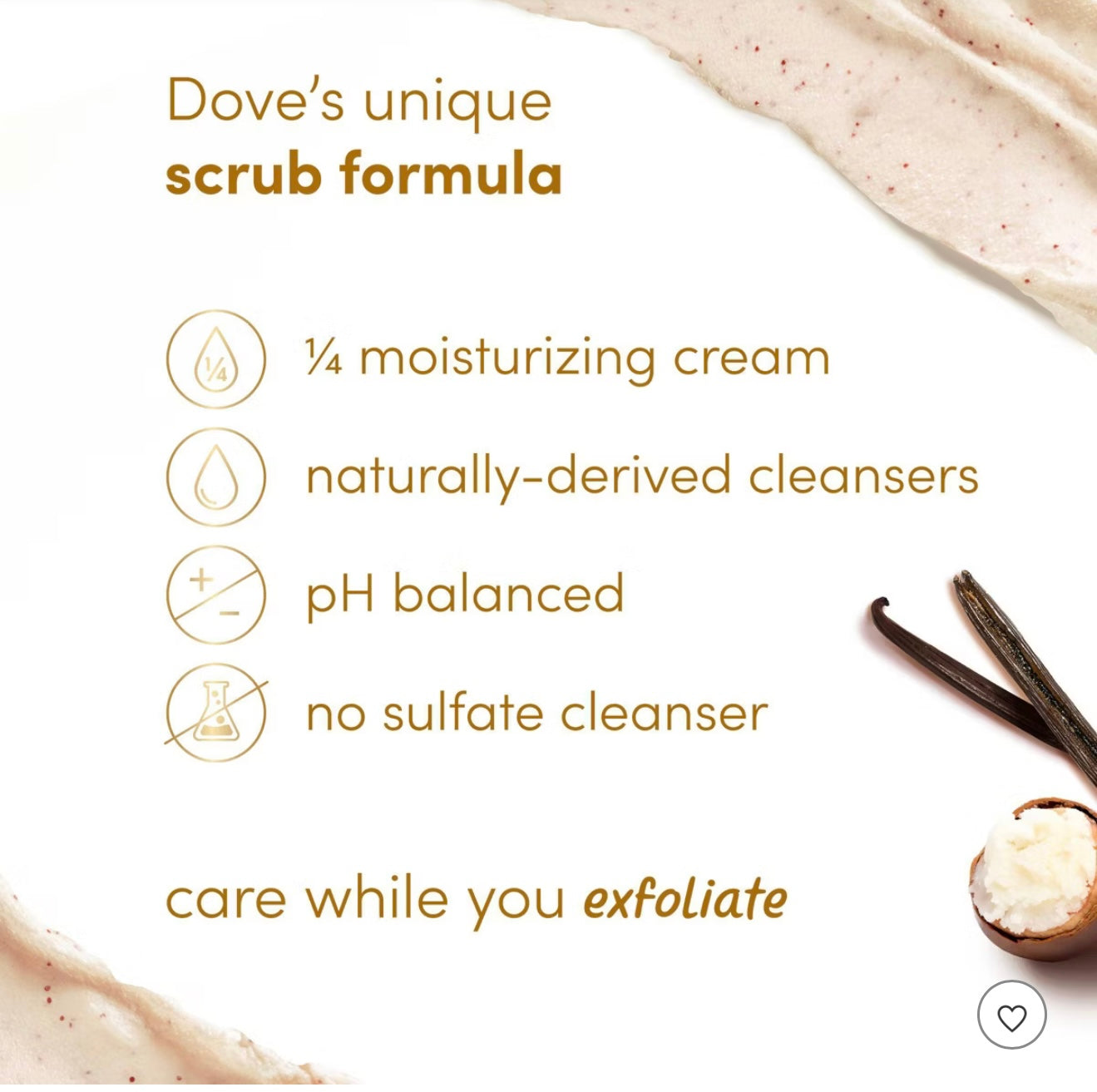 Dove Beauty Exfoliating Body Scrub - Vanilla Sugar & Shea Butter - 15oz