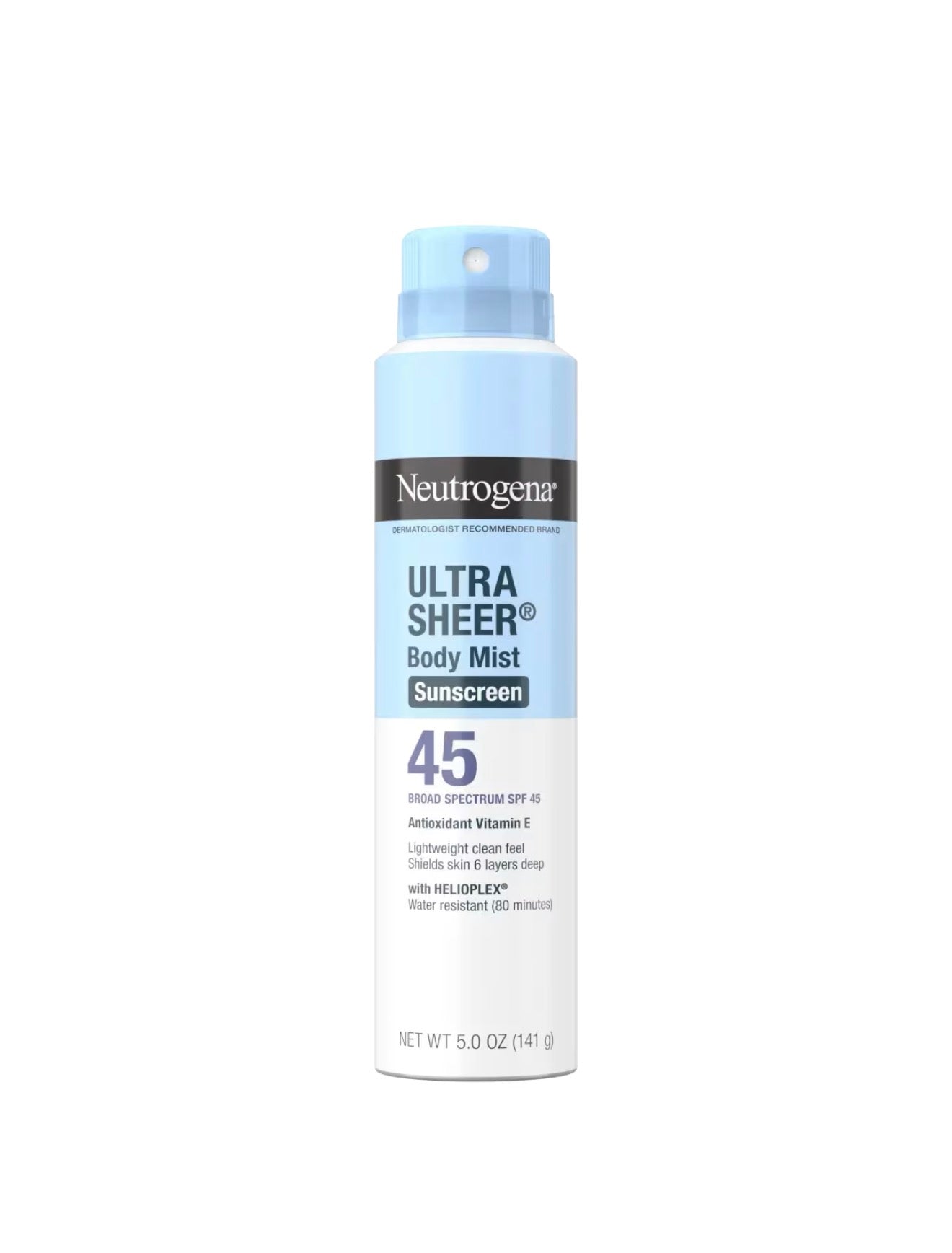 Neutrogena Ultra Sheer Body Mist Sunscreen Broad Spectrum SPF 45