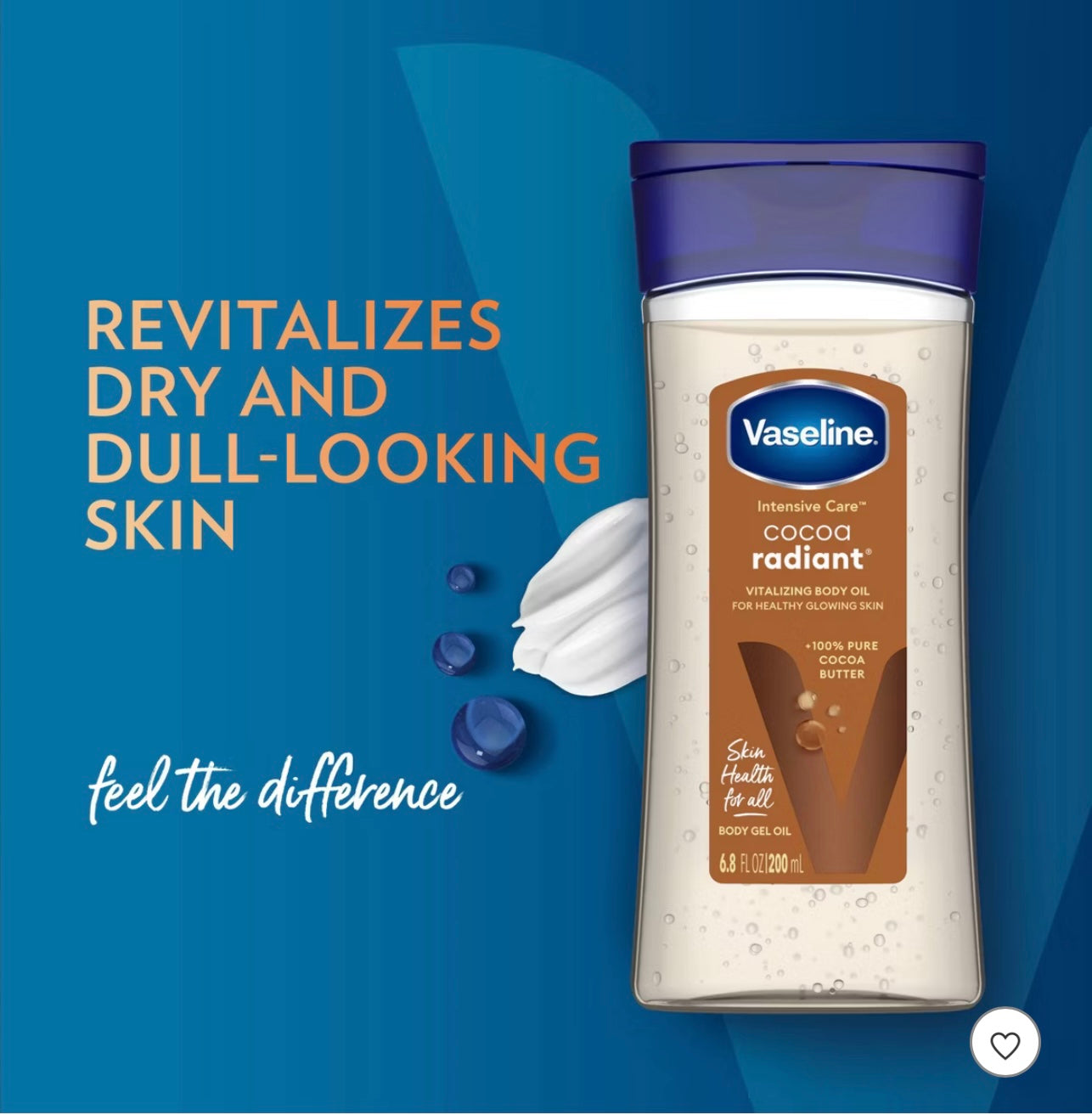 Vaseline Intensive Care Cocoa Radiant Body Gel Oil for Glowing Skin