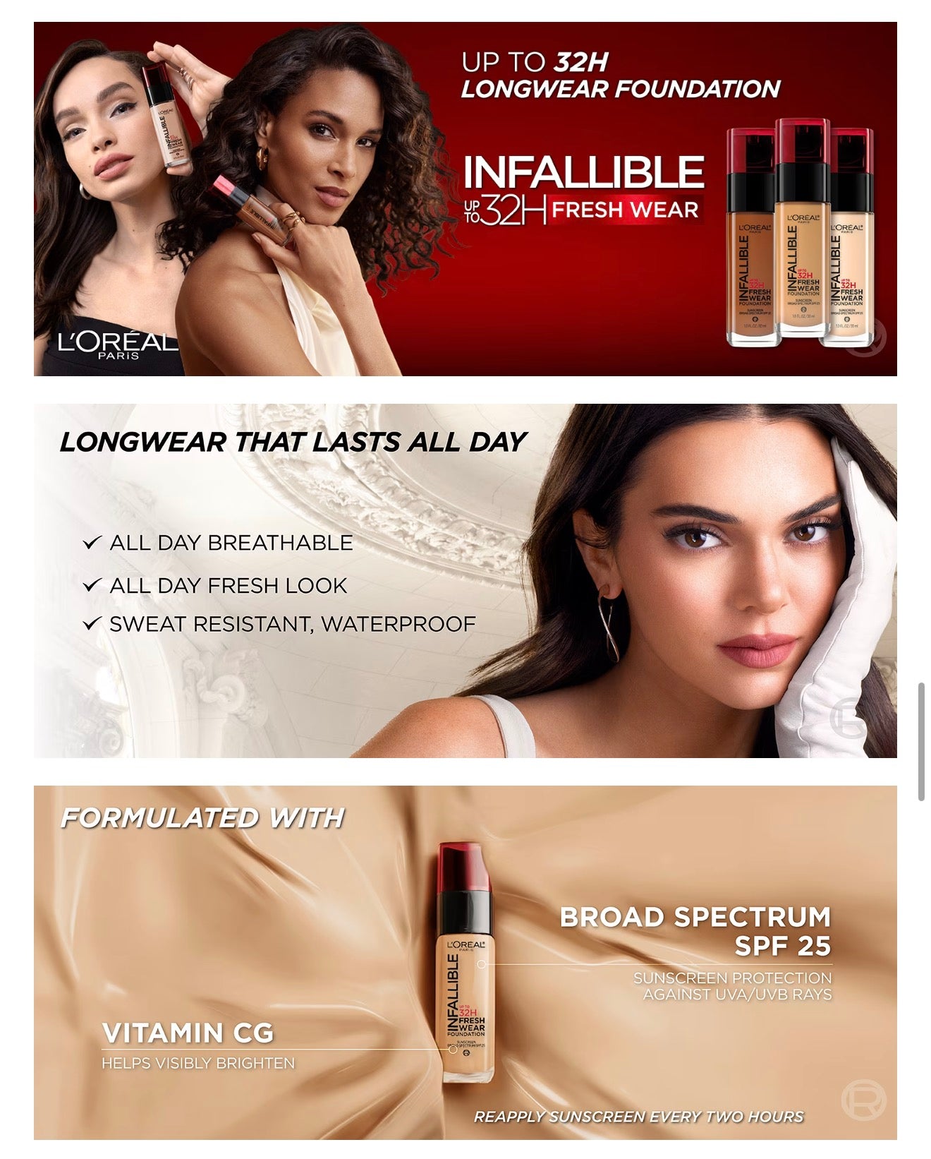 L'Oreal Paris Infallible 32HR Fresh Wear Foundation with vitamin c