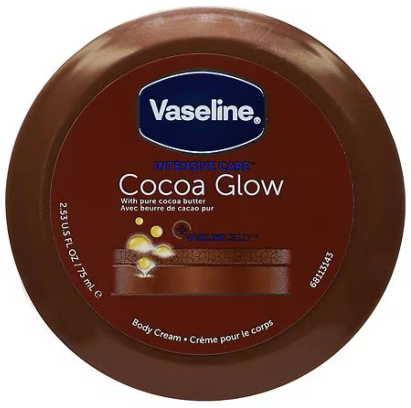 Vaseline Body Cream Cocoa Glow, 2.53 fl oz