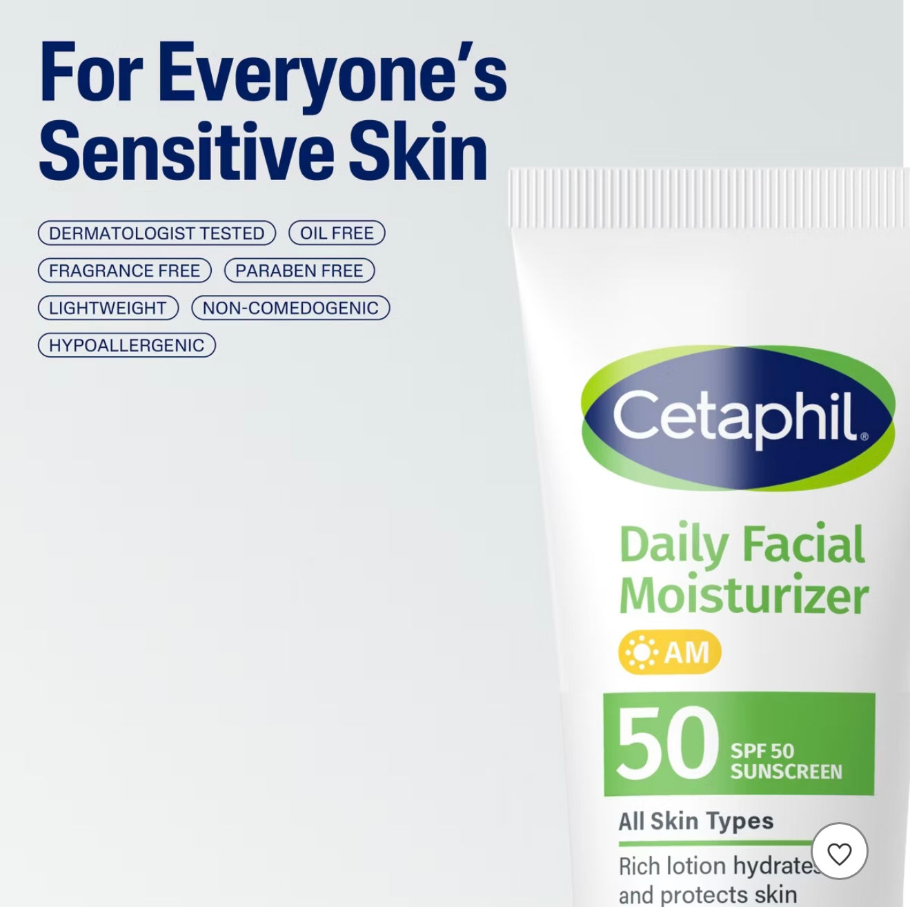 Cetaphil Daily Face Moisturizer Sunscreen Lotion - SPF 50 - 1.7 fl oz