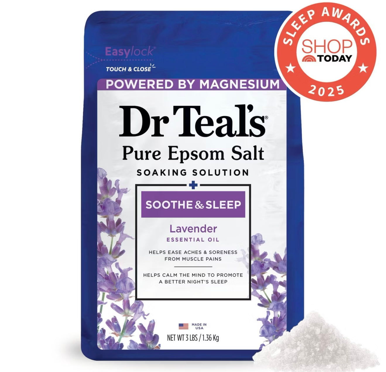 Dr Teal's Epsom Salt Magnesium Soak - Soothe & Sleep with Lavender