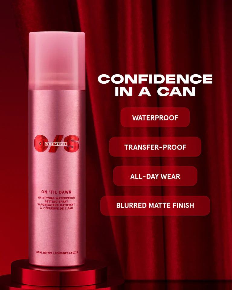 One size ON 'TIL DAWN
MATTIFYING WATERPROOF SETTING SPRAY TRAVEL-SIZED