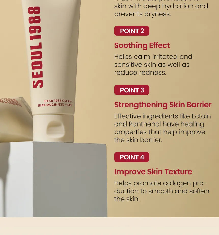 SEOUL 1988 Cream : Snail Mucin 93% + Rice