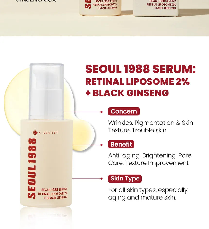 SEOUL 1988 Serum : Retinal Liposome 2% + Black Ginseng