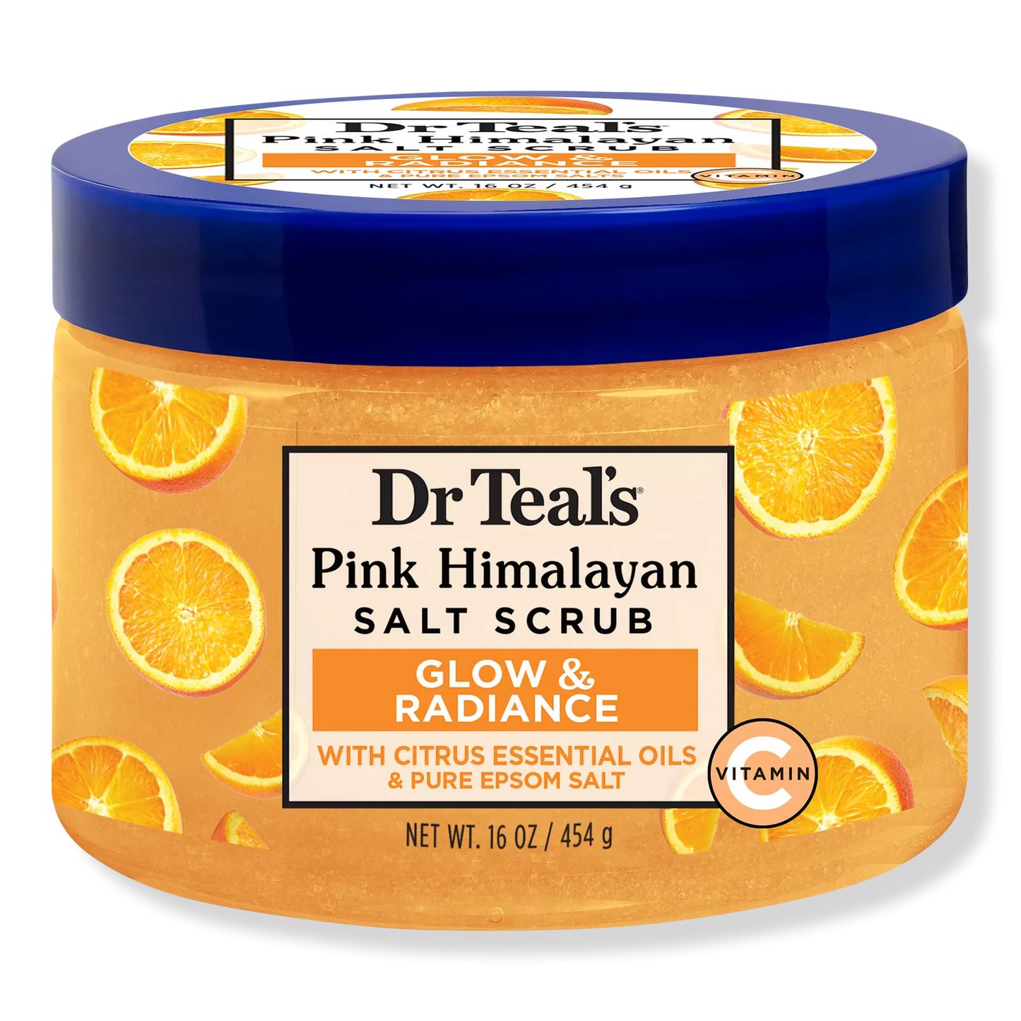 Dr Teal’s Glow & Radiance Salt Scrub with Pure Epsom Salt & Citrus 16OZ