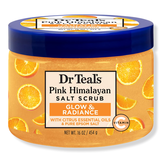 Dr Teal’s Glow & Radiance Salt Scrub with Pure Epsom Salt & Citrus 16OZ