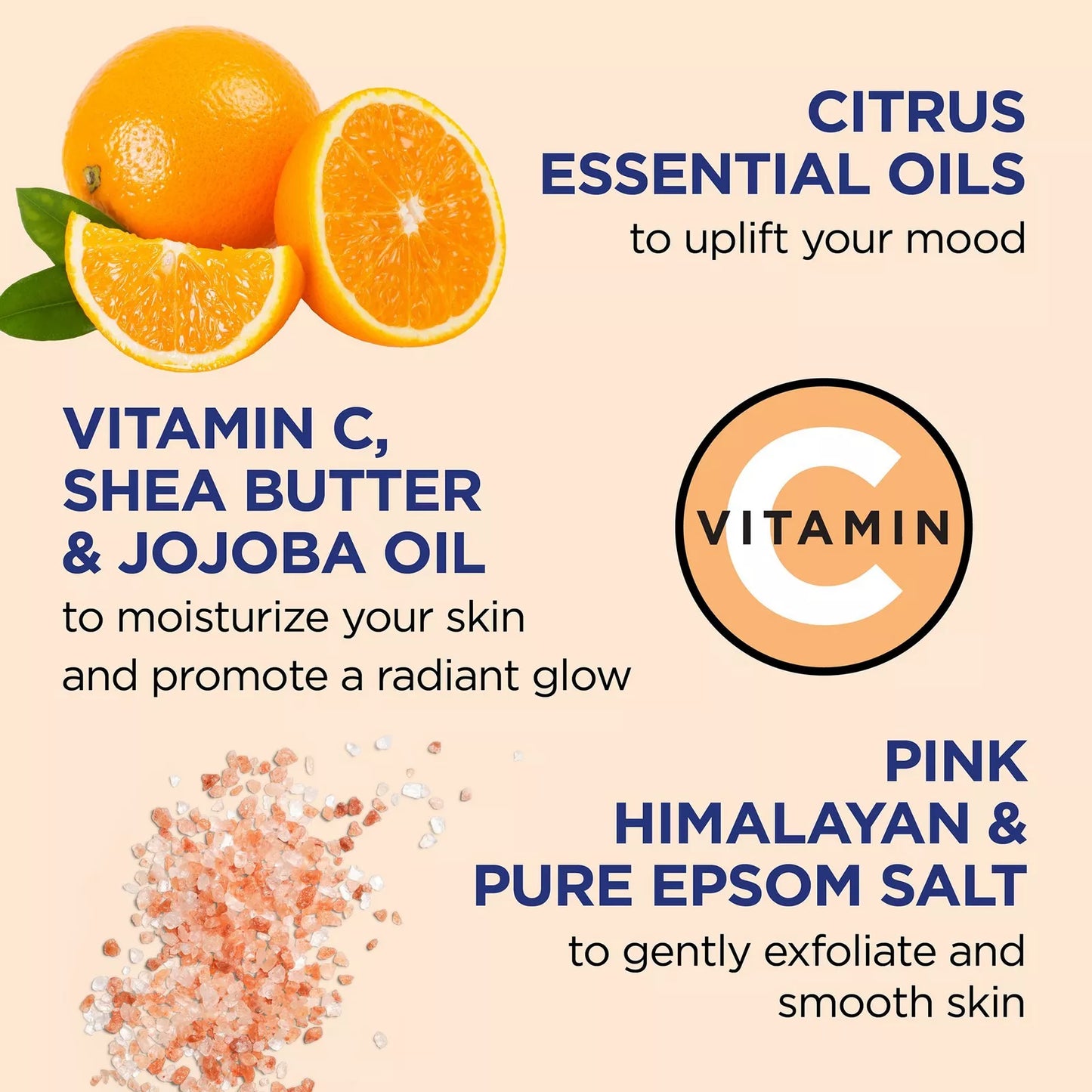 Dr Teal’s Glow & Radiance Salt Scrub with Pure Epsom Salt & Citrus 16OZ