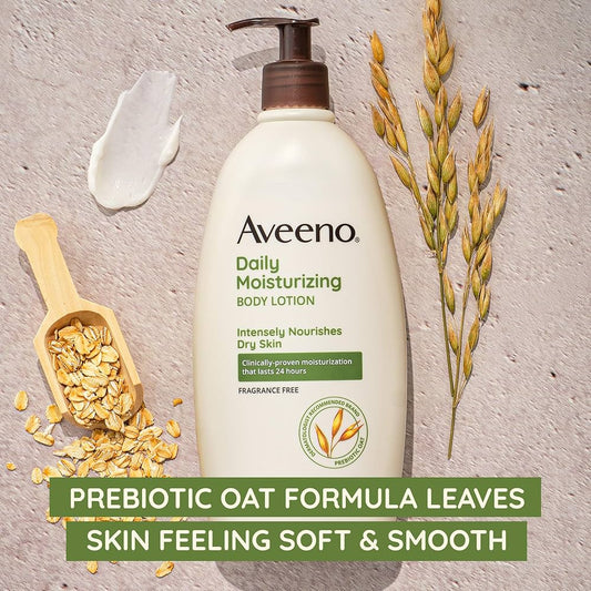 Aveeno Daily Moisturizing Body Lotion with Soothing Prebiotic Oat Fragrance-Free 24fl oz