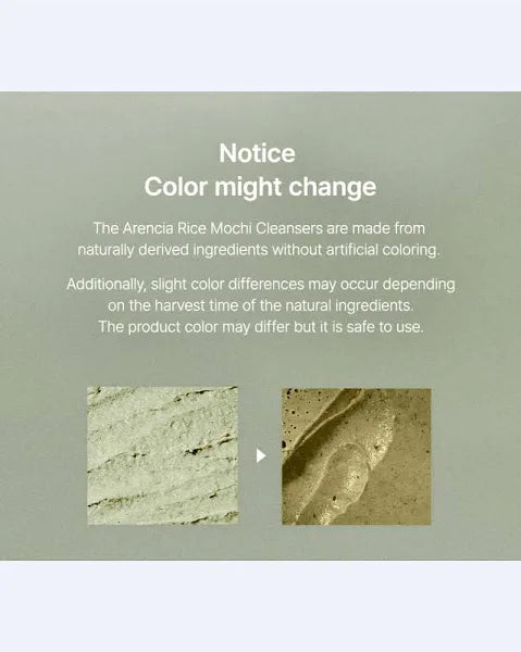 Arencia Fresh Green Rice Mochi Cleanser, Gentle Daily Cleanser for Acne-Prone Skin