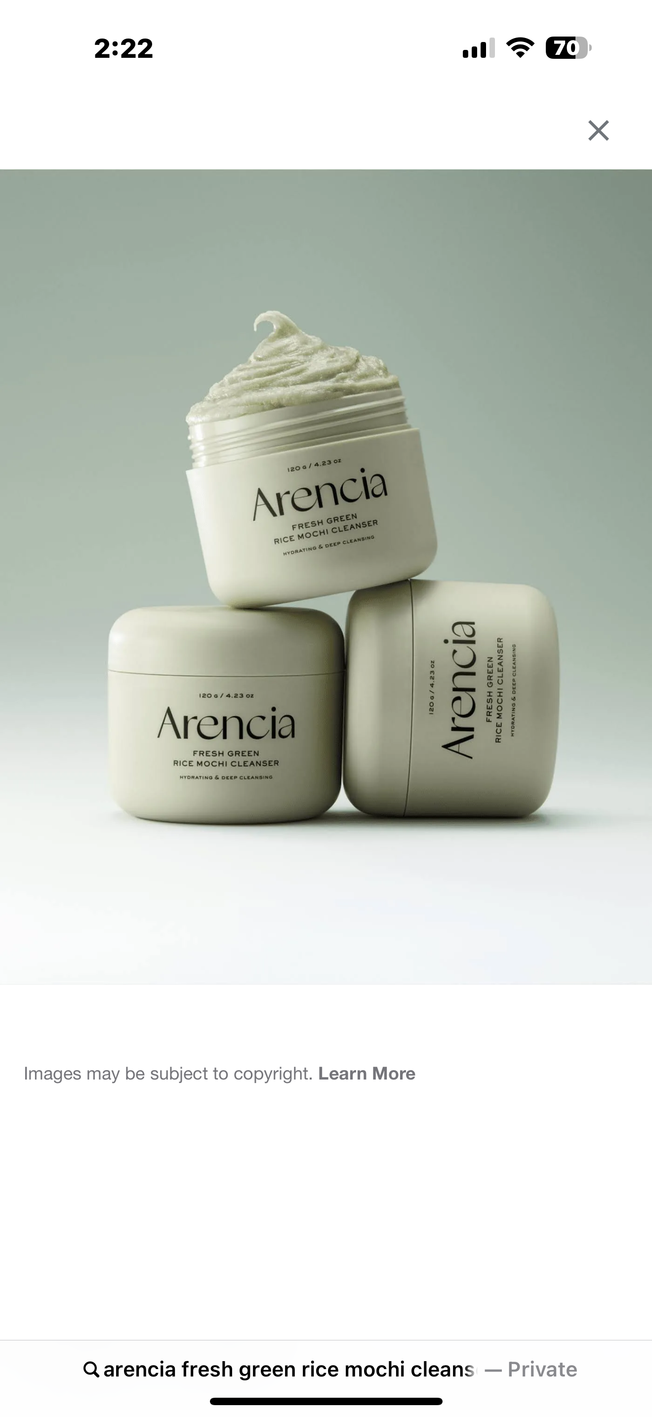 Arencia Fresh Green Rice Mochi Cleanser, Gentle Daily Cleanser for Acne-Prone Skin