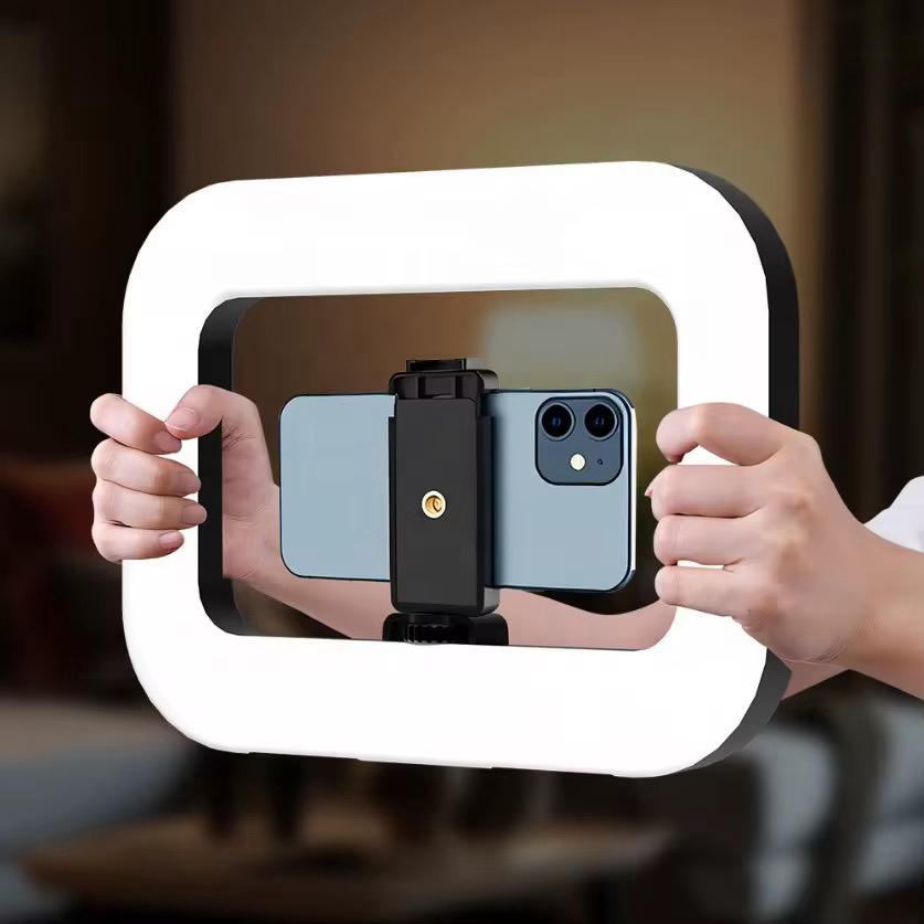 Ring light with phone holder