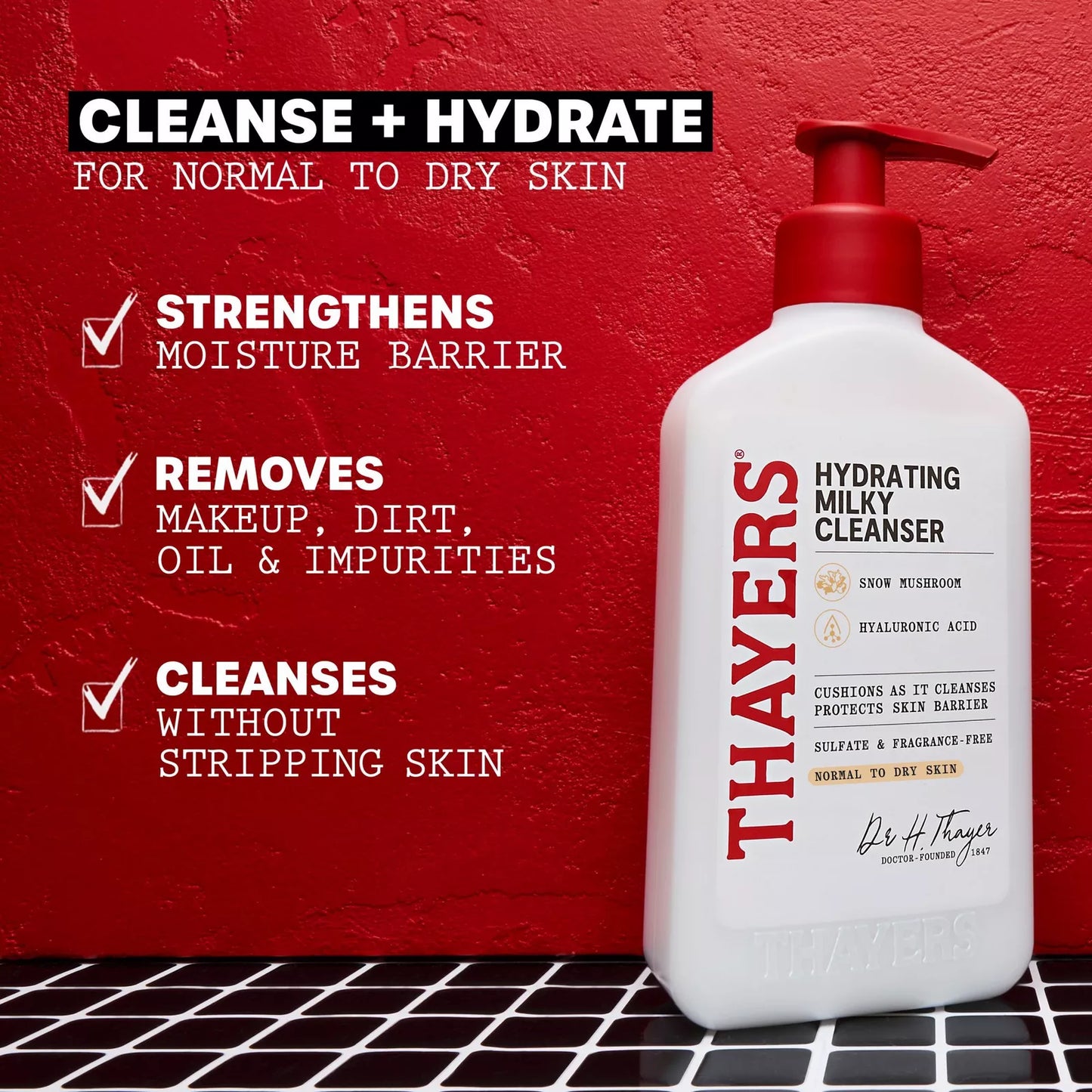Thayers Hydrating Milky Facial Cleanser with Snow Mushroom and Hyaluronic Acid